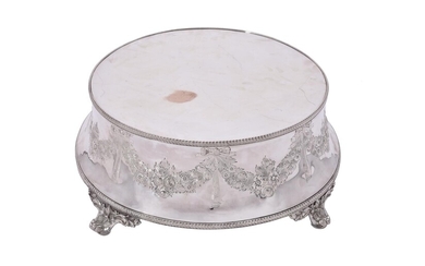 A Victorian electro-plated circular wedding cake stand