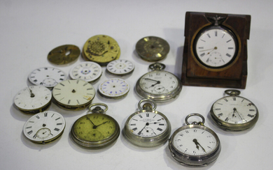A Victorian silver cased keywind open-faced pocket watch with gilt fusee movement, the backplate det