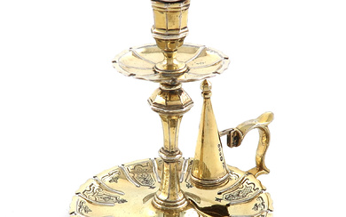 A Victorian silver-gilt chamberstick