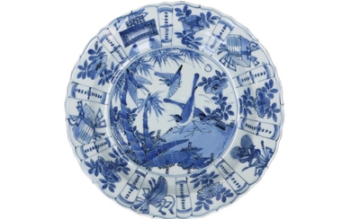 (-), A blue and white 'kraak' porcelain dish,...