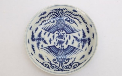 A blue and white porcelain small plate