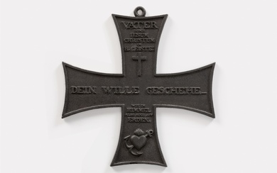 A cast iron wall plaque formed as the Iron Cross