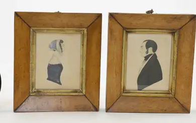 A collection of 19th century English School miniatures and silhouettes, comprising: a...