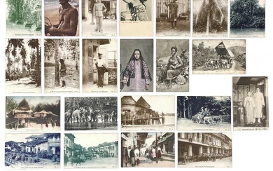A collection of postcards of Singapore and Ceylon.