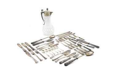 A collection of silver and plated items
