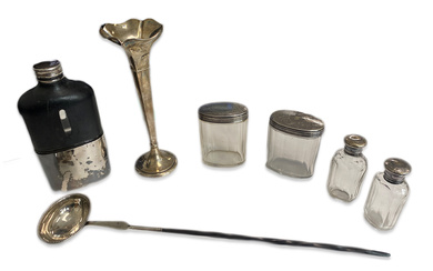 A collection of silver and plated items