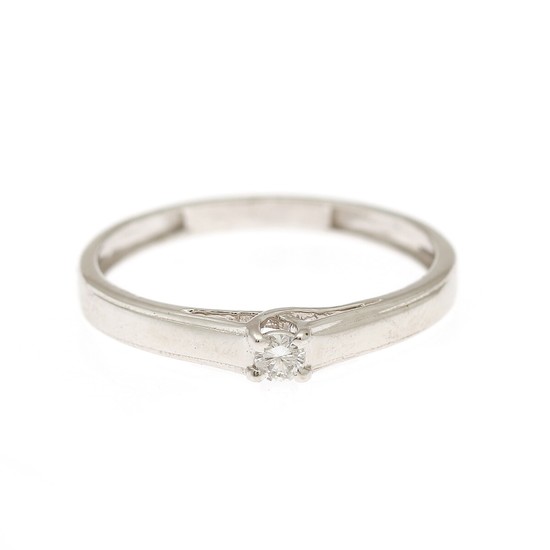A diamond solitaire ring set with a brilliant-cut diamond weighing app. 0.06 ct., mounted in 14k white gold. W. 3 mm. Size 52.