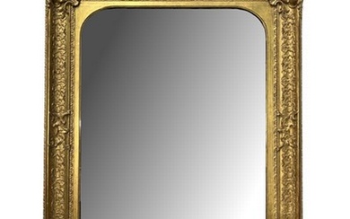 A large rectangular gilt framed wall mirror, late 19th Centu...