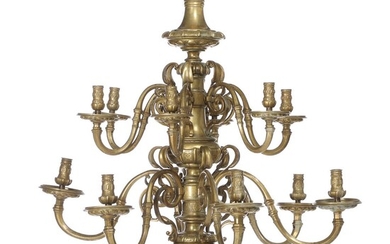 SOLD. A late 19th century French bronze chandelier with 12 light arms. Regence style. H. 97. Diam. app. 91 cm. – Bruun Rasmussen Auctioneers of Fine Art