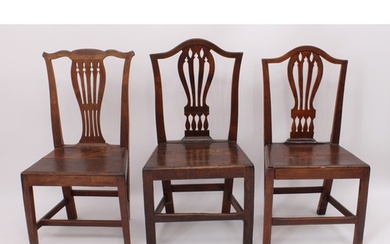 A matched pair of George III provincial dining chairs - one ...