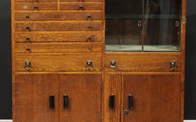 A mid-20th century oak side cabinet, now fitted for the horo...