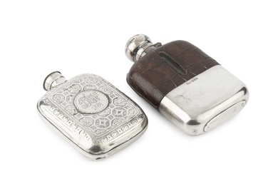 A mid Victorian silver hip flask, of curved and rounded...