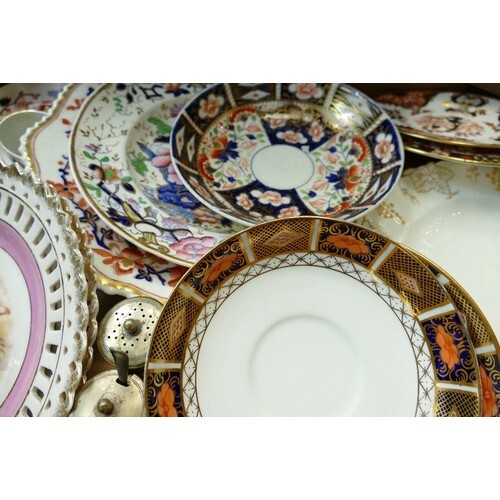 A mixed collection of items to include: Crown Derby Imari pa...