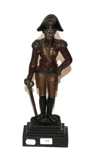 A painted cast iron doorstop figure of the Duke of...