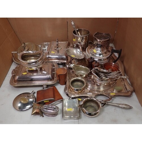 A quantity of plated ware including Wine Coolers, Tea Pot, T...