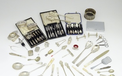 A quantity of silver plated items to include servers, assort...