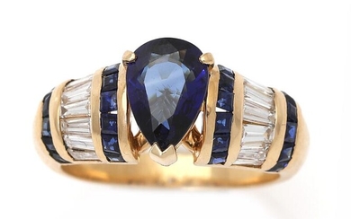 NOT SOLD. A sapphire ring set with numerous sapphires weighing a total of app. 2.24 ct. and diamonds, mounted in 18k gold. Size app. 51. – Bruun Rasmussen Auctioneers of Fine Art