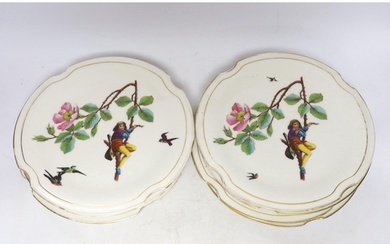 A set of eight late 19th century French Porcelain dessert pl...