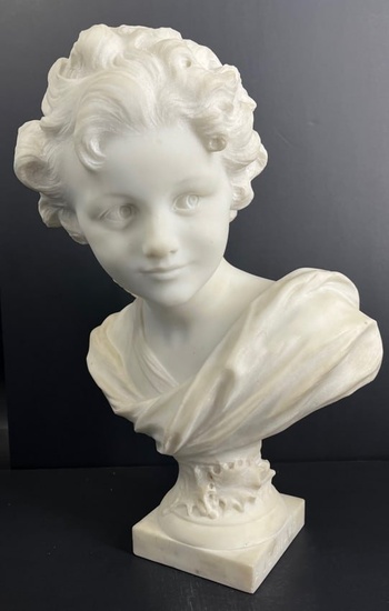AGATHON LEONARD (After) Marble Bust of Cupid