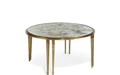 ANNES 2000 Table basse noclassique circulaire structure en bronze, pitement...