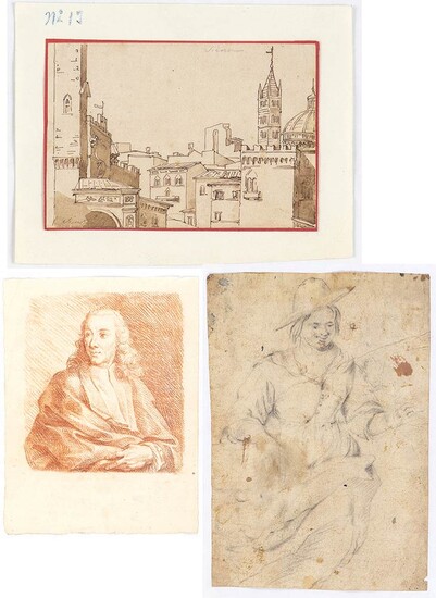 ANONYMOUS, 19th CENTURY Group of three drawings by different...