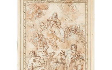 ATTRIBUTED TO GIOVANNI BATISTA PASSERI MADONNA AND CHILD AND FOUR EVANGELISTS