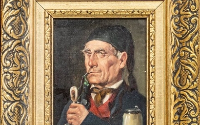 ALFRED ZIMMERMANN (GERMAN, 1854–1910) OIL ON BOARD, 19TH CENTURY H 6" W 4.5" YEPP'L