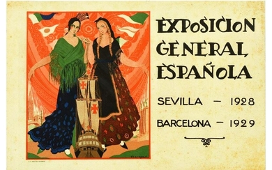 Advertising Poster Spain Art Deco Exhibition Seville