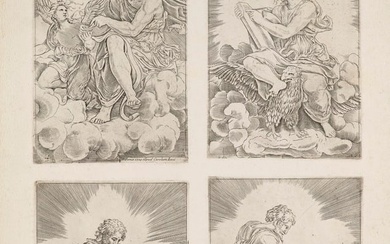 Agostino dei Musi (Veneziano) Die vier Evangelisten. 1518. 4 Kupferstiche nach Giulio Romano auf
