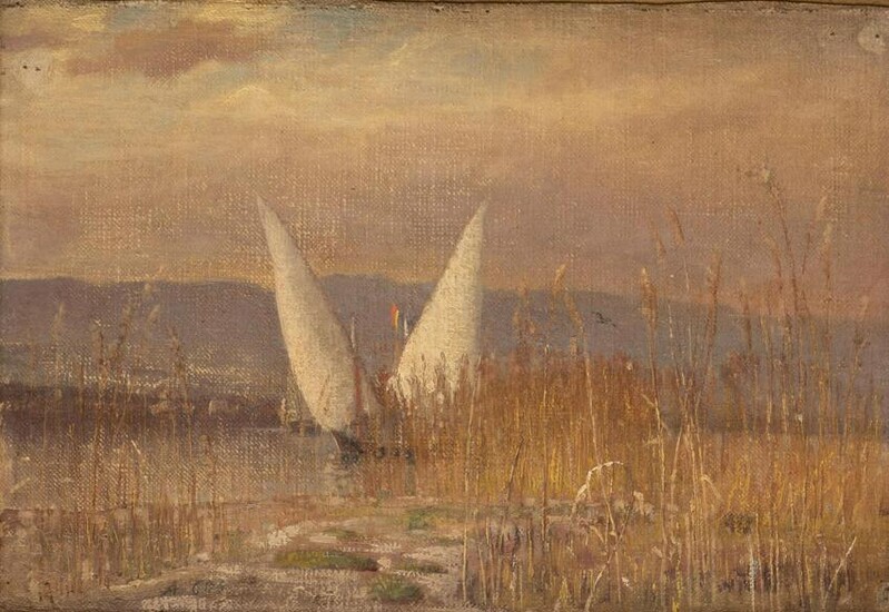 Albert GOS (1852-1942) "Barques sur le Léman"