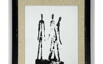 Alberto Giacometti Print of Three Figures. Printed from plat acquired from a closed printing compan