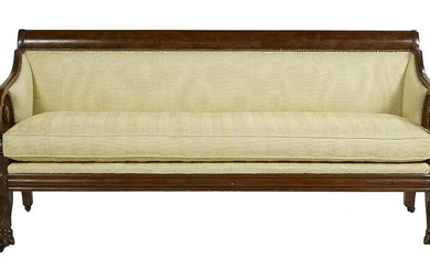 American Classical Mahogany Scroll-Arm Sofa