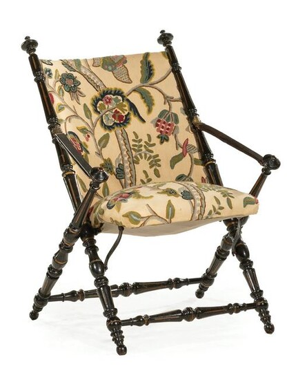 American Renaissance Ebonized Folding Chair