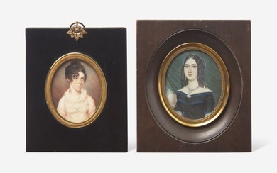 American or Continental School 19th century, Two portrait miniatures of young ladies