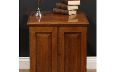 An Edwardian mahogany music or map cabinet, rectangular top ...