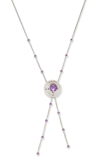 An amethyst and diamond 'Bella' pendant necklace, by Theo Fennell