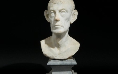 An early 18th century white marble head of Diogene
