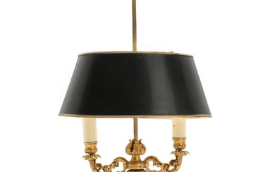 An early 20th century bronze bouillotte lamp. H. 54 cm.
