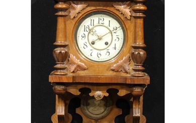 An unusual 19th century hooded Vienna wall clock, 16cm dial ...