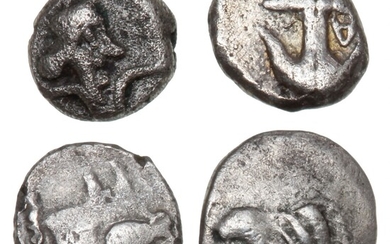Ancient Greece, 4 tetartemorion (1/4 obol), incl. Apollonia and Lycia, 4 pcs