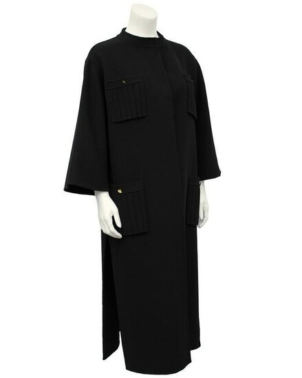 Anonymous Black Unlined Felted Wool Coat