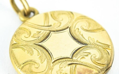 Antique 10kt Two Tone Gold Locket Necklace Pendant
