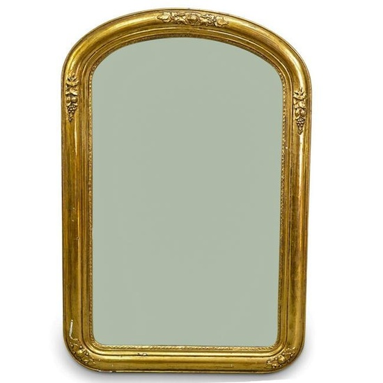 Antique French Giltwood Mercury Glass Wall Mirror