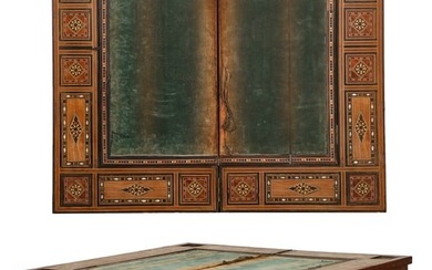 Antique Syrian Parquetry and Mother of Pearl Inlaid Games Table, 19th C.