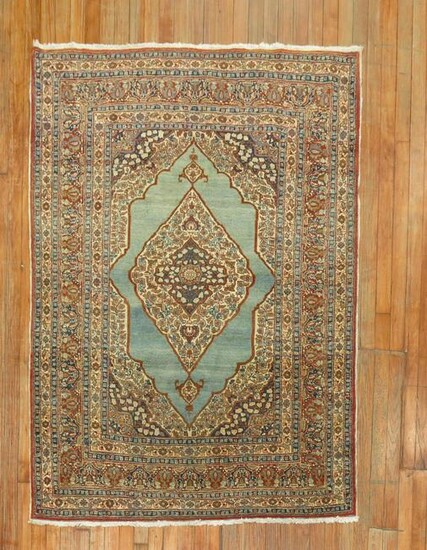 Antique Turquoise Tabriz Rug