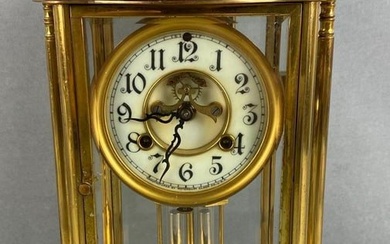 Antique Waterbury Clock Co. USA Brass Mantel Clock