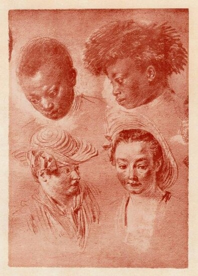Antoine Watteau Studies of Heads 1872