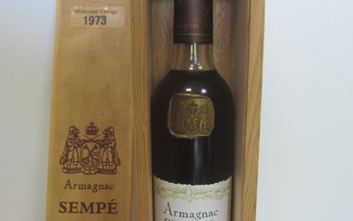 Armagnac Maison SEMPE 1973, millésime vintage, mis en bouteille le 08 septembre 2003, 50cl, étiquette...