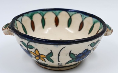 Armenian ceramic bowl, Marked, Jerusalem, decorated with flowers all...