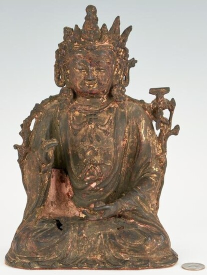 Asian Gilt Bronze Gautama Buddha, Ming
